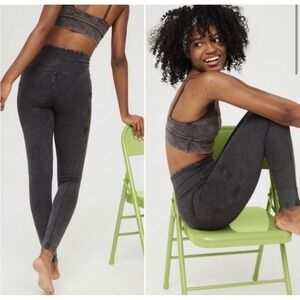 Offline by Aerie OG Leggings High Rise Acid Wash Ribbed Pockets Women's Size XL